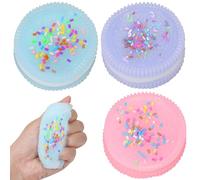 3 Pcs Squishy, Squishy, Squishy Toys Biscuit Stress Relief Toy, Easy to Carry Squishy Fidget Toys Squeeze Fidget Toys Stress Ball Squeeze Toys Anxiety Relief for Women Men Give as A Gift