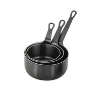 3 Pcs Stackable Stainless Steel Sauce Cups Perfect for Portion Control in Homes, Restaurants, and Food Stores (Black)