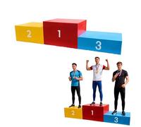 3 Pcs Stackable Winners Podium for Sports Events, Heavy-duty Steel Victory Podium for First Second Third Place, Award Ceremonies, Competitions, School Prize Stand
