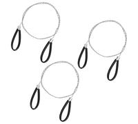 3 PCS Stainless Steel Cable Saw, Hand Pocket Metal Wire Saw PVC Pipe Cable Cutting Tool, Emergency Survival Portable String Coping Rope Saws for Wood Camping Hiking Hunting, Black, 27.6 in