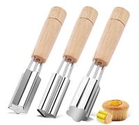 3 Pcs Stainless Steel Cupcake Corer Baking Tools, Heart Shape, Star Type, Flower Type Cupcake Filler Tools, Kitchen Cookie Baking Filling and Decorating Cupcake Accessories
