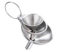 3 PCS Stainless Steel Kitchen Funnel, No Spilling Food Grade Metal Funnels for Transferring of Liquids, Fluid, Ingredients & Powder