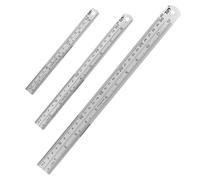 3 Pcs Stainless Steel Metal Ruler Set, 12, 8, 6 Inch with Dual Scale (Inches & Centimeters), Precision Straight Edge for Students, Drawing, and Table Measurements