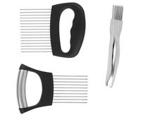 3 PCS Stainless Steel Onion Slicer, with 16 Long Needles, 10 Long Needle Onion Clips, and 6 Sharp Heads Onion Holder for Slicing for Cutting Meat, Onions, Potatoes, Tomatoes, and Fruits