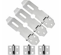 3 Pcs Stainless Steel Padlock Hasp 3 inch Door Latch Padlock Catch for Door Window Cabinet Pet Cage Crate Fitting Accessories
