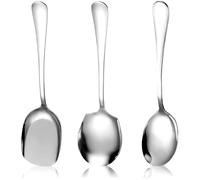 3 Pcs Stainless Steel Serving Spoon Set Include Communal Spoonutility Shovelsmall Serving Spoon, Cook Serving Spoon Stainless Steel Soup Spoons, for Kitchen Restaurant Banquet, etc(Silver)