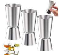 3 Pcs Stainless Steel Shot Measures - Durable 25ml & 50ml for Bartending & Home Bar