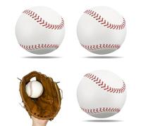 3 Pcs Standard 9 Inch Baseballs, Premium Hard Leather Construction, Practice Baseballs for Outdoor Games Youth And Adult