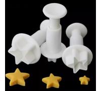 3 Pcs Star Cookie Plunger Plastic Fondant Cake Molds DIY Cookie Baking Molds for Gum Pastry Cookie Cutter, Cookie Cutters, Accessories