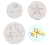 3 Pcs Star Silicone Fondant Mold Chocolate Mould Five-Pointed Star for Bakeware Cake Decorating, Chocolate Mould Icing, Candy Mold, Polymer Clay, Crafting Projects