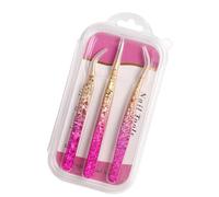 3 Pcs Straight Curved Tweezers Lash Tweezers Metal Pointed Tweezers Kits Sticker Tweezers Craft Tweezers For Nails Art