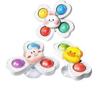 3 PCS Suction Spinners for Babies, Colorful Baby Spinner Toy Spinning Sensory Toys Spinning Toys for High Chair Engaging Visual Play Highchair Toy Spinner Toy for Developing Visual Motor Skills