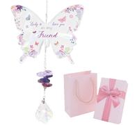 3 Pcs Sun Catchers for Windows Friendship Gifts for Women Early Butterfly Gifts Friend Birthday Gifts for Friends Anniversary Graduation Xmas Gifts Friend Gifts for Women