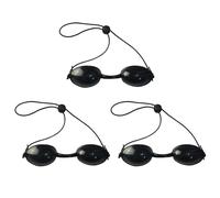 3 Pcs Sunbed Goggles,Professional Sunbed Eye Protection,Safety Goggles, Adjustable Protective Glasses for Tanning Bed, Red Light Therapy, IPL & LED Light Therapy, UV/IR Blocking (Black)