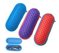 3 Pcs Swimming Goggles Case, Goggle Case, Arena Goggles Case, Swim Goggles Case, Swimming Glasses, Protective Storage for swimming Accessories, in Purple, Sky Blue, Red, Dimensions 20 x 7 x 6 cm