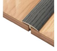 3 Pcs T Shaped Self Adhesive Transition Strip, Rigid PVC Joint Finishing Strip, 1.5 inch Wide Flat Floor Covering Trim(Grey,51.2x1.5inch/130x3.8cm)