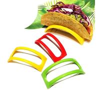 3 PCS Taco Holder Stands Plastic Colorful Taco Tray Plate Racks Party Supplies Stand on Table Stackable for Taco Hot Dog