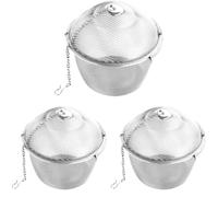 3 Pcs Tea Strainer, Stainless Steel Fine Mesh Ball Infuser with Chain Hook, Compact Loose Leaf Tea Strainers for Spices, Herbal Seasoning, Soup, Smooth Brewing for Cup and Pot Use