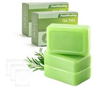 3 PCS Tea Tree antifungal soap Bar - Purifying Face & Body Soap for Daily Cleansing, Deep Cleansing, Refreshing Scent, with Foaming Nets