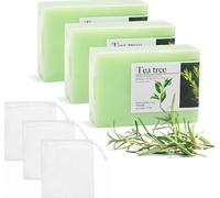 3 PCS Tea Tree Oil Soap Bar - Purifying Face & Body Soap for Blemish-Prone Skin, Deep Cleansing, Controls Oil, Refreshing Scent (Green-a, 3 × 100 g bars)