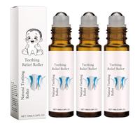3 Pcs Teething Roller Teething Oil Teething Roller Natural Pain Relief Baby Teething Roller 10ml Natural Pain Relief Roller for Jawline Can Relieve The Discomfort of Teething Babies