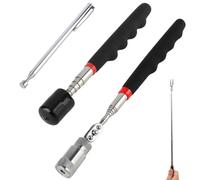 3 Pcs Telescopic Magnetic Pickup Tool, 1.5LB 8LB 20LB, with LED Light | Stainless Steel, Extendable Magnetic Pickup Tool, for Picking Up, Small Parts, Metal Objects, Screws, Nuts