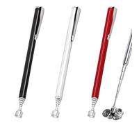3 Pcs Telescopic Magnetic Pickup Tool Rod Set - Extendable Magnetic Handheld Stick - Durable Magnetic Retrieval Pen for Bolts, Nuts, Screws, Metal Pieces, Extending to 65cm/62cm(Silver, Black, Red)