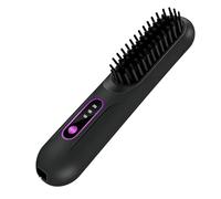 3 Pcs Temporary Hair Straightening Brushes-Cordless Heated Curling Styler Hot Ceramic Brush with LCD Display for Long and Short | Rechargeable Straightening Comb for Women Girls Travel