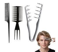 3 Pcs Textured Styling Comb, Texture Comb, Texture Combs Men, Fluffy Design, Texturising Comb Hair Texture Comb Suitable for Professional Salons and Daily Styling