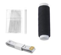 3 Pcs Thread and Needle Kit,Household Needle and Thread Kit, Black Threads Sewing Needles Tape Measure,for Sewing Machine, Beginners Suitable Hand and Household DIY Accessories
