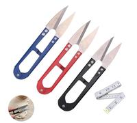 3 PCS Thread Snips, U Sewing Scissors Clippers, Sewing Scissors, Yarn Thread Cutter, for Stitch, Craft & DIY Supplies(Black + Red + Blue)