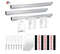 3 Pcs Ticket Rack Magnetic Note and Paper Holder Aluminum Slide Check Rack Ticket Holder for Restaurant with Strips Bill Orders Display Rail for Kitchen Restaurant Office Cafes Bar Pubs Note Organizer