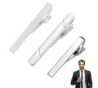 3 Pcs Tie Clip for Men, Silver Tie Clip, Suit Accessories for Men, Simple Fashion Suitable for Daily Office and Formal Occasions Can be Given to Family and Friends