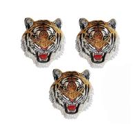 3 Pcs Tiger Face Sew on or Iron on Embroidery Patches for Jeans, Shirts, Hoodies, Blouses, Bags, Caps, Backpacks, Purses, Tiger Face Appliques, Embroidered Appliqué