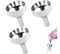 3 Pcs Tiny Metal Funnel, Multi-use Small Kitchen Funnels, Aluminum Food Grade Funnel to Transfer Cooking Oils Powder Cosmetics Essential Oils Perfume (Silver)