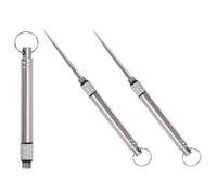3 pcs Titanium Alloy Toothpick Set,metal toothpick,toothpick holder, Reusable, Hygienic Stainless Steel Picks, Keychain Attachable, Perfect for Dining, Outdoor Adventures (Silver Finish)