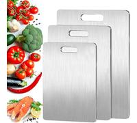 3 Pcs Titanium Chopping Board, Titanium Cutting Board, Double Sided Food Grade Chopping Board Set, for Cutting Meat Vegetable Fruit, Durable and Easy to Clean Dishwasher-Safe (S/M/L)