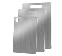 3 Pcs Titanium Cutting Board Set, Stainless Steel Cutting Board, Food-Grade Chopping Board for Meat, Vegetables, Fruit, Cutting Boards for The Kitchen, Dishwasher-Safe