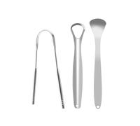 3 Pcs Tongue Scraper Cleaner Decrease Bad Breath Reusable Metal Stainless Steel