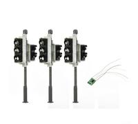 3 Pcs Traffic Lights with Pedestrian Signals LED Model Railway Accessories for OO Gauge 1:72 Scale for Train Layout