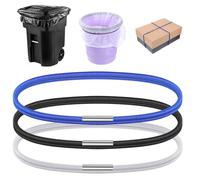 3 Pcs Trash Can Bands,Big Rubber Bands,Garbage Cans Homewares Colorful Litter Box Elastic Band to Hold Garbage s Heavy Duty for Kitchen Bathroom Office School(Fits 13 to 30 Gallon Black, Blue, Grey)