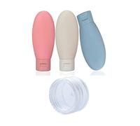 3 Pcs Travel Bottles Set,60ML Travel Bottles & Containers（10.9cm*3.5cm）,1Pcs 15g face cream bottle（3.7cm*2.5cm）,Travel Bottles For Toiletries Small Mini Empty Plastic Squeeze Bottles for Travel Toilet