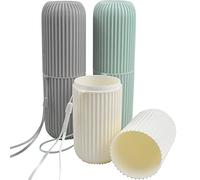 3 PCS Travel Toothbrush Case and Carrier, Portable Travel Mouthwash Cup Plastic Toothbrush Toothpaste Holder Eco-Friendly Multi-Function Toothbrushes Cover Toothpaste Holder Organizer Storage Box