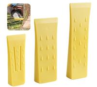 3 Pcs Tree Felling Wedges, Angled Spiked ABS Plastic Wedges for Chainsaw Logging, Felling, Bucking, 15/20/25cm, Yellow