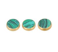 3 Pcs Trumpet Valve Cap with Embedded Green Metal Finger Button, Standard Replacement Parts for Trumpet Valves, Durable Metal Valve Caps for Most Trumpets (C310 Gold)