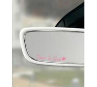 3 Pcs Trust In God Mirror Sticker, Vinyl Car Rearview Mirror Decal, Funny Safe Driving Stickers to Show Your Loves Driver Gifts Accessories (Pink)