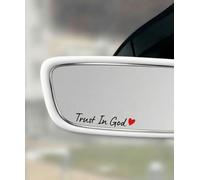 3 Pcs Trust in God Mirror Sticker, Vinyl Car Rearview Mirror Decal, Funny Safe Driving Stickers to Show Your Loves Driver Gifts Accessories (Red Love)