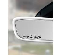 3 Pcs Trust in God Mirror Sticker, Vinyl Car Rearview Mirror Decal, Funny Safe Driving Stickers to Show Your Loves Driver Gifts Accessories (Black)