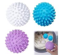 3 PCS Tumble Dryer Balls, Reusable, Energy Saving & Non-Melt, Dryer Balls Washing Ball, Laundry Balls for Washing Machine, for Speeding Drying and Reducing Creases(3 Colors)