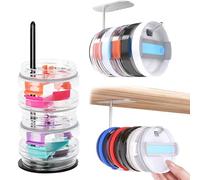 3 PCS Tumbler Lid Organizer, Horizontal and Stacking Lid Holder Hook Countertop/Under Cabinet, Wall-Mounted Cup Lid Hanger Organizer for Stanley/YETI/Simple Modern, Space Saving Kitchen Storage